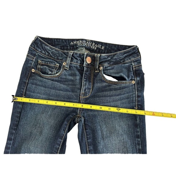 American Eagle | Women's Blue 5-Pocket Design Ankle Skinny Stretch Jeans Size 0 - Picture 7 of 8